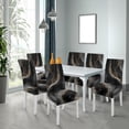 thumbnail image 3 of Chair Covers for Dining Room Set of 6, Stretch Dining Chair Cover 6 Pieces, Washable Kitchen Parsons Chair Slipcovers 6 Pack, Removable Seat Protector for Home and Party, 3 of 5