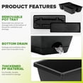 thumbnail image 6 of JF 7 Pack Black Plastic Rectangular Window Planter Box, Window Vegetable Planter Box with Trays, Rectangular Flower Pots for Windowsill, Garden, Balcony, Patio, Black, 6 of 6