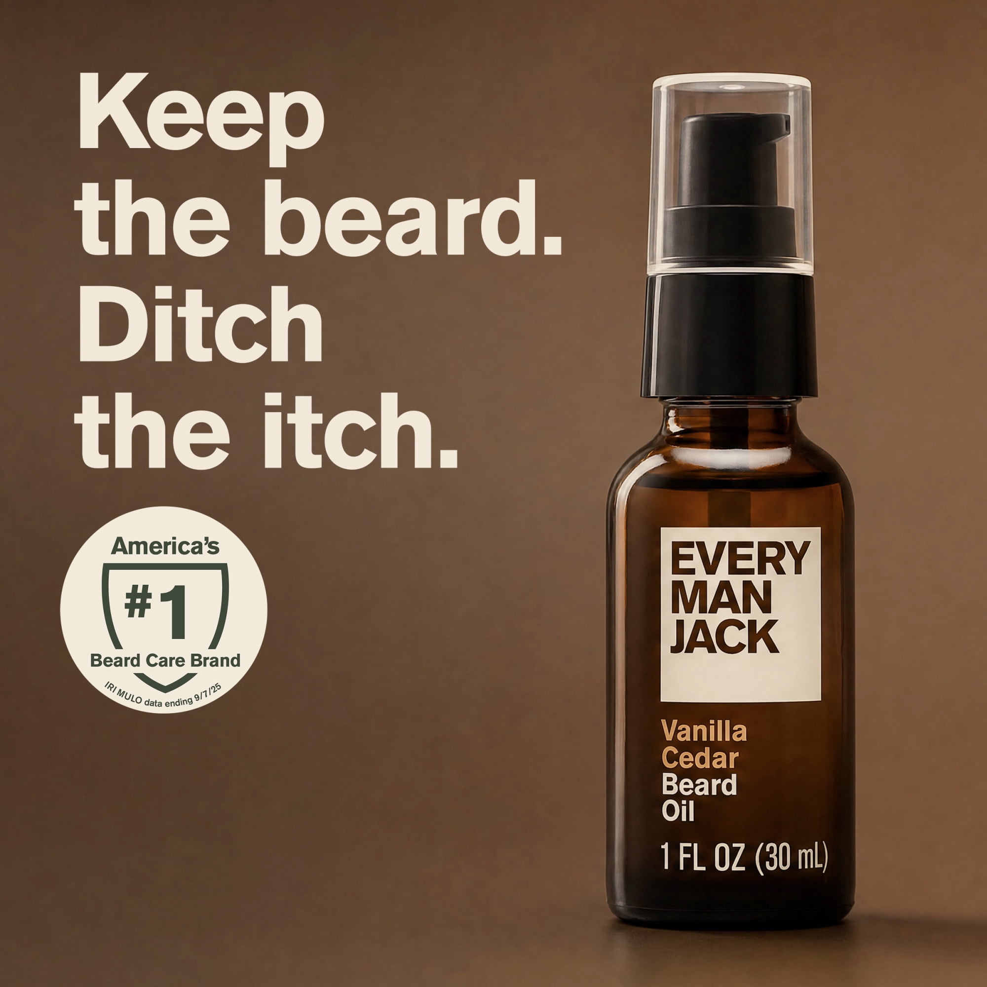 Every Man Jack Mens Beard Oil - Vanilla Cedar Fragrance - Deeply Moisturizes and Softens Your Beard and Adds a Natural Shine - Naturally Derived with Shea Butter and Argan Oil - 1 fl oz