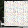 thumbnail image 3 of Ambesonne Geometric Shower Curtain, Modern Pointillism Rounds, 69"Wx70"L, White and Multicolor, 3 of 4