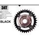 thumbnail image 3 of Greeniant Juego de bielas para bicicleta 104BCD, bielas redondas resistentes, pieza para deportes al aire libre Ciclismo Negro 34T Greeniant OD020864-02, 3 of 6
