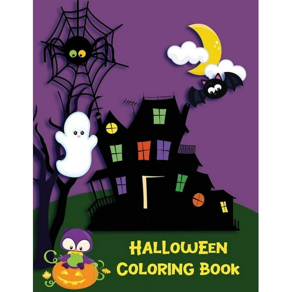 Halloween Coloring Book: Witches, Ghost, Bats and more for Ages 4-8, (Paperback)