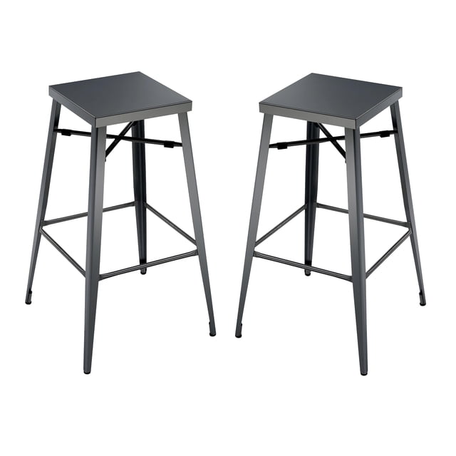 Furniture of America Roth Tabouret de Bar en Métal 26 Pouces Gris Canon (Ensemble de 2)