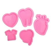 TINYSOME 5 Pcs Doctor Badge Reel Resin Mould ID Card Holder Heart Shape Silicone Mould