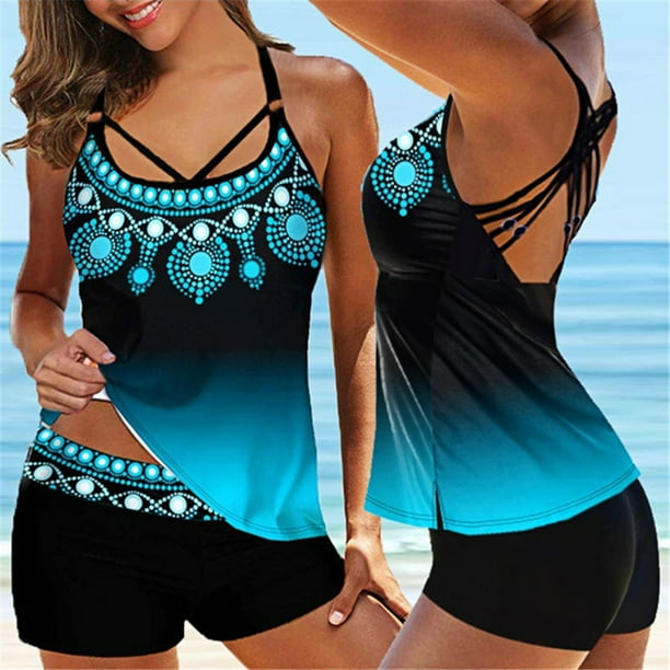 Travelwant Blouson Tankini Swimsuits for Women 2 Piece Bathing Suits