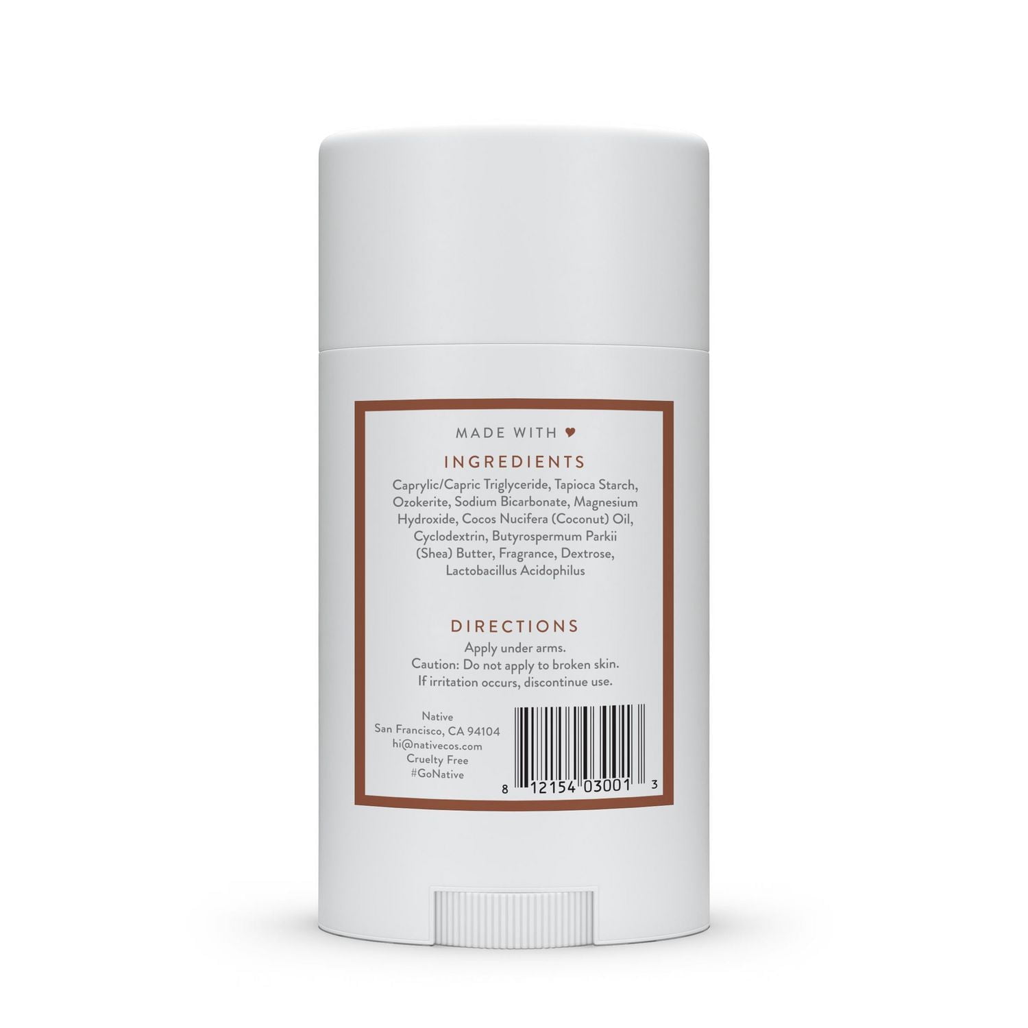 Native Natural Deodorant, Coconut & Vanilla, Aluminum Free