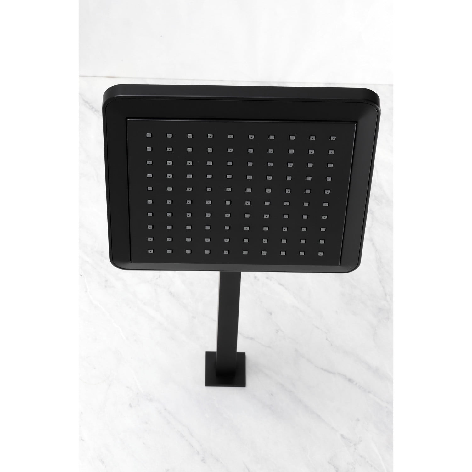 Kingston Brass K250A0CK Shower Scape 9-5/8" Square Shower Head with Shower Arm, Matte Black