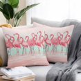 thumbnail image 2 of Pink Flamingo Throw Pillow Covers 18x18 Inch Set of 2, Summer Tropical Flamingo Hawaii Animals Waterproof Outdoor Pillow Covers, Decorative Cushion Pillowcases for Couch, Sofa, Bed, Garden, Patio, 2 of 9