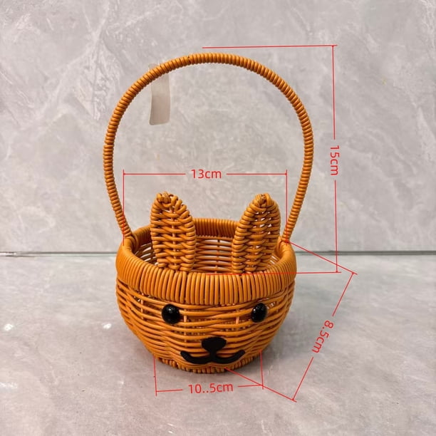 Yhmxh Organizadores y almacenamiento Cesta de Pascua tejida a mano para la compra de conejos, cesta de baño, cesta de mano, cesta de picnic al aire libre Almacenamiento de ducha