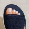thumbnail image 6 of BADHUB Women's Wedge Sandals Breathable Mesh Knit Open Toe Sandals Lightweight Comfortable Summer Casual Walking Shoes Dark Blue 40, 6 of 6