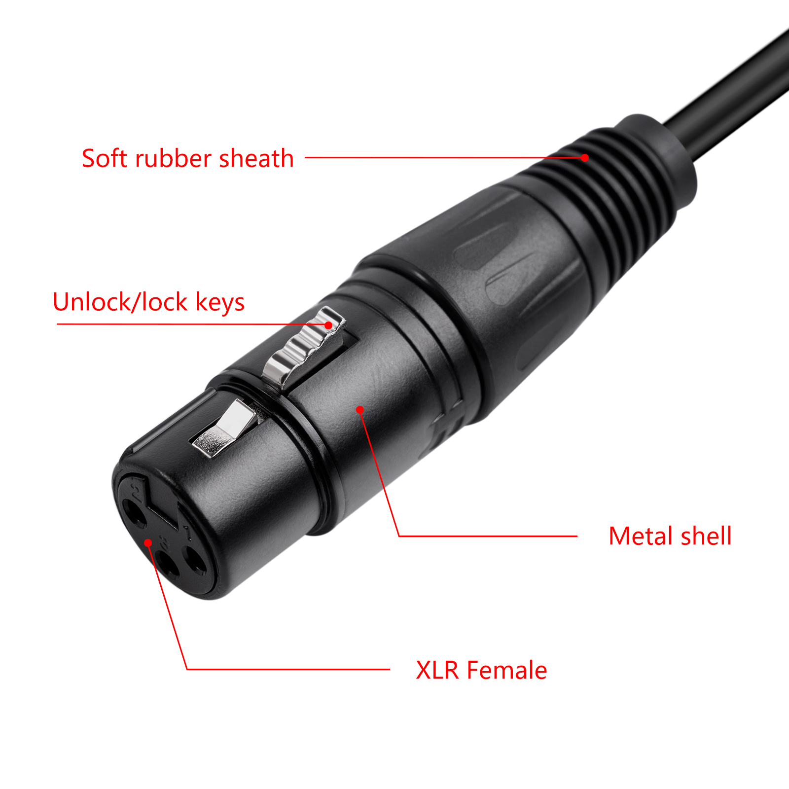 3Pin Male to Double 3Pin Female Music Signals Patches Adapters Cable for Amplifiers Sound Consoles Guitar