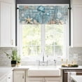 thumbnail image 2 of Teal Coastal Jellyfish Valances for Windows Farmhouse Kitchen Curtains Valances Rod Pocket Valance Curtains for Kitchen Windows Nautical Ocean Starfish Coral Window Valances for Bathroom 42"x12", 2 of 6