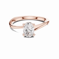 Zuwelria 4 Prongs Promise Ring | Stunning 0.78 Carat Oval Cut Moissanite Diamond Ring for Engagement and Wedding | 18K Gold Plated over Silver | D/VVS1 - Size7