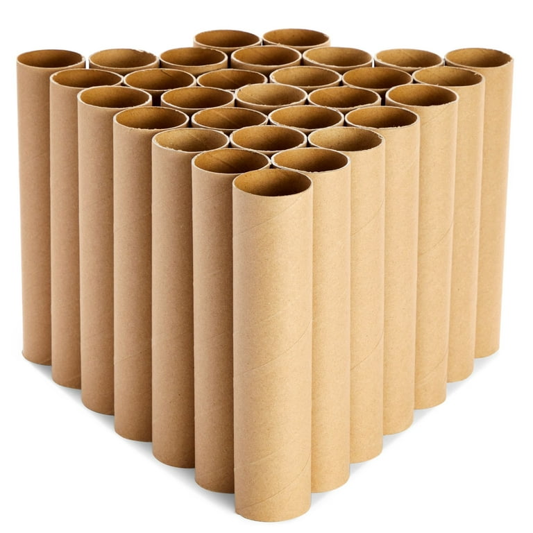30 Pack Craft Rolls - Round Cardboard Tubes - Cardboard Tubes for Crafts -  Craft Tubes - Paper Tube for Arts & Crafts - 1.57 x 3.9 Inches - Brown