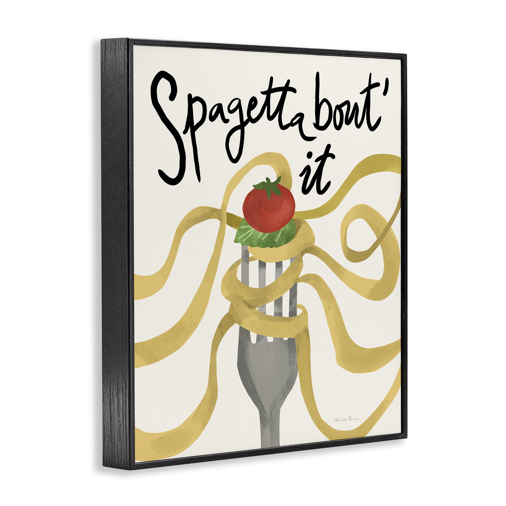 Stupell Industries Funny Spaghetti Phrase Food & Beverage Painting Black Framed Art Print Wall Art, 16 x 20
