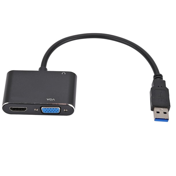 2 En 1 Compatible Con USB A Interfaz Multimedia De Alta Definición Y Cable Adaptador VGA Compatible Con 1080p USB 3.0 A Interfaz Multimedia De Alta Definición Compatibilidad Con ANGGREK USB 3.0 VGA Converter