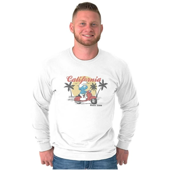 The Smurfs California Moped Adventure Long Sleeve TShirt Men Women Brisco Brands S