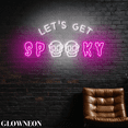 thumbnail image 2 of Glowneon Let's Get Spooky Neon Sign, Scary Skull Halloween Wall Decor, 2 of 5