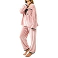 thumbnail image 4 of MVRLSH Fall Pajamas Women Winter Flannel Pajama Set Coral Fleece Fabric Thickened For Warmth With Popular Aesthetic Cozy Loungewear & Sleepwear Pink Xxl, 4 of 5