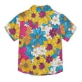 thumbnail image 2 of Dailycode Small Short Sleeve Button Down Shirts Colorful Daisies Chrysanthemums Flowers Casual Shirt 3-10 Years, 2 of 9