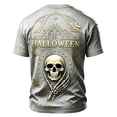 thumbnail image 3 of Broave Men Halloween Skeleton Hand Jack O'Lantern Crewneck Short Sleeve T-Shirt, All Over Print Bat Scroll Casual Graphic Tee, Gothic Halloween Top for Men Daily Wear & Halloween Party Outfit, 3 of 7