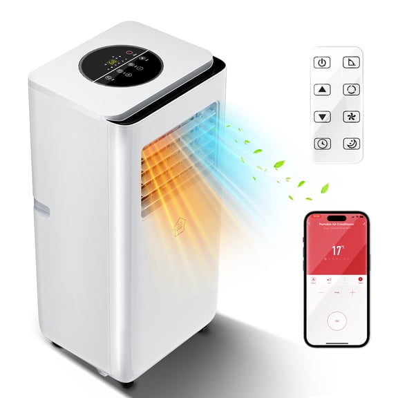 MF Studio 4-in-1 10000BTU ASHRAE Portable Air Conditioner with Heater, Cooler, Dehumidifier, Fan, Portable AC Unit with APP/Remote Control, Covers up to 450 Sq. Ft
