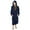 Navy, variant on Skylinewears Women's Luxury Terry Cotton Hooded Spa Robe Ultra-Soft Comfortable Bathrobe, Size Large