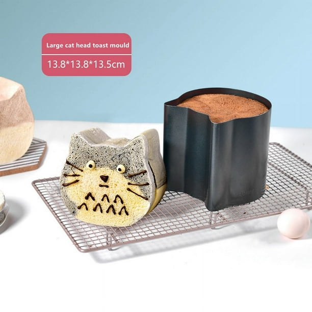 Molde para tartas con forma de gato, molde para pan con forma de gato, molde antiadherente para hornear, molde para tarta de queso, molde para pan para hornear, bricolaje, acero al carbono
