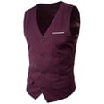 thumbnail image 1 of Chaleco de traje de color liso para hombre de talla grande Chaleco de negocios con un solo pecho, 1 of 5