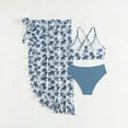 thumbnail image 7 of XZNPDUCQ Girls Swimsuit Bathing Suits Bikini Set 3 Piece Girls' Swimwear Bathing Suit With Cover Up Skirt Swimming Suit For Girls 13-14 Years Blue, 7 of 7