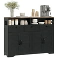 thumbnail image 1 of HOMCOM Sideboard, Buffet Cabinet with 4 Barn Doors and 3 Drawers Black, 1 of 9