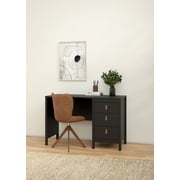 Tvilum Madrid Home Office Writing Desk with 3 Storage Drawers in Black Matte