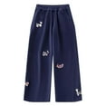 thumbnail image 4 of XUELUO Little Girls Wide Leg Sweatpants Dog Embroidery Elastic Waist Joggers Pants Cute Casual Trousers For Spring Daily Playwear, 4 of 4