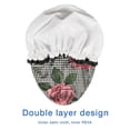 thumbnail image 4 of Shower Caps,Pioneer Flower Floral Print Pattern Waterproof Shower Cap for Women 4 Pieces,Double Reusable Hair Cover for Shower PEVA Elastic Stretch Hem, 4 of 7
