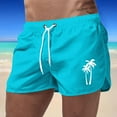 thumbnail image 2 of UANWENN Shorts de Bain d'Été pour Hommes Mode Sports de Plage Voyage Polyester Imprimé Cocotier Coloré Shorts de Compression pour la Natation Extensible 4 Directions, 2 of 4
