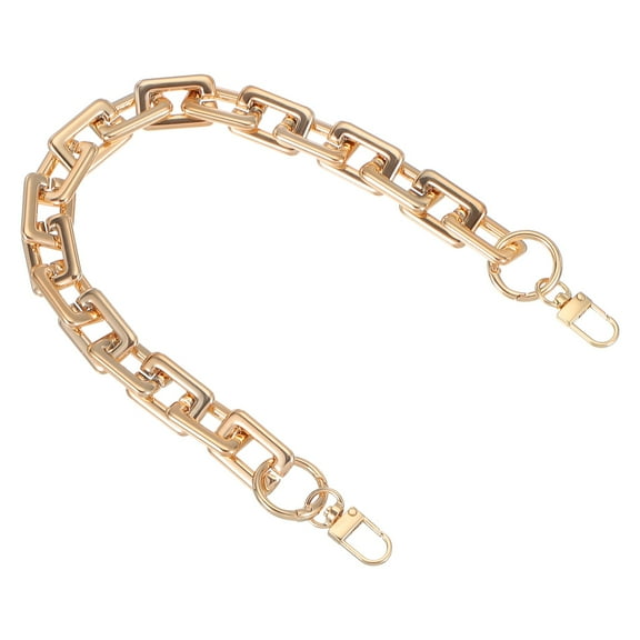 Uxcell Purse Chain Strap, 15.7 Inch Acrylic Handbag Chain Straps, Clutches Strap Extender Replacement with Metal Buckles for Crossbody Shoulder Bag Decoration, Rose Gold