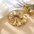 thumbnail image 5 of JCLIFE Gold Hair Scrunchies - Elastic Hair Ties for Girls & Women, Shiny Hair Accessories, Hair Band for Women's Ponytail, Soft Hair Bows (Gold, 4 PCS), 5 of 5