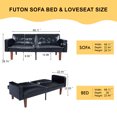 thumbnail image 2 of Sofa Bed, Convertible Memory Foam Futon Couch, Adjustable Sleeper Sofa Bed for Living Room, Black, 2 of 7