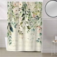 thumbnail image 5 of Fabric Shower Curtain, Green Leaves Vintage Pink Floral Sage Eucalyptus Leaf Bathroom Curtain with 12 Hooks Waterproof No Bad Odor Machine Washable Bath Curtains for Bathroom, Spa Room, 72"x84", 5 of 6
