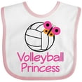 thumbnail image 3 of Inktastic Volleyball Butterfly Princess Girls Baby Bib, 3 of 4