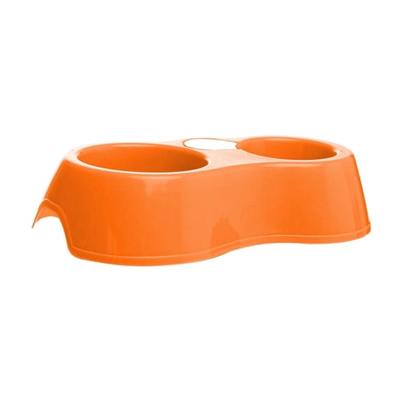 Pet Double Bowl for Dogs, Macaroon Dual Eating Utensils, Non-Slip Food and Water Bowl, Eco-Friendly Plastic Pet Tableware, Portable and Lightweight for Travel