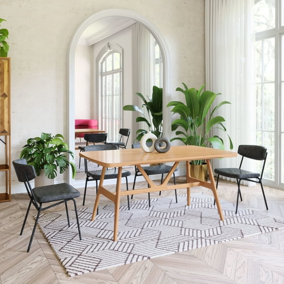 Rovina Dining Table Natural Dining Table, Modern Style, Rubberwood rectangular shape tabletop, Rubberwood, Indoor Dining