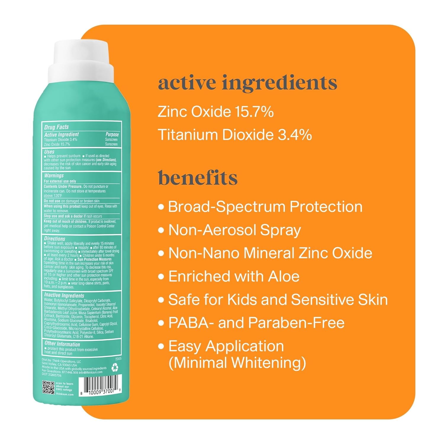 (Pack Of 6) Think Spray SPF50 Kids Clear Zinc 6 Fl Oz
