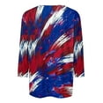 thumbnail image 5 of 4th of July Shirts Red White and Blue Blouse Women Patriotic T Shirts Women Red White and Blue Tops 4th of July Tee Women Independence Day Fashion Printed Round Neck 3/4 Sleeve T-Shirt Top, 5 of 5