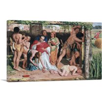 ARTCANVAS A Converted British Family Sheltering a Christian Missionary from the Persecution of the Druids 1850 Canvas Art Print by William Holman Hunt - Size: 60" x 40" (1.50" Deep) (3-Piece)