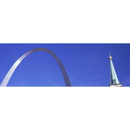 Low angle view of the Gateway Arch with spire St Louis Missouri USA Poster Print - www.waterandnature.org