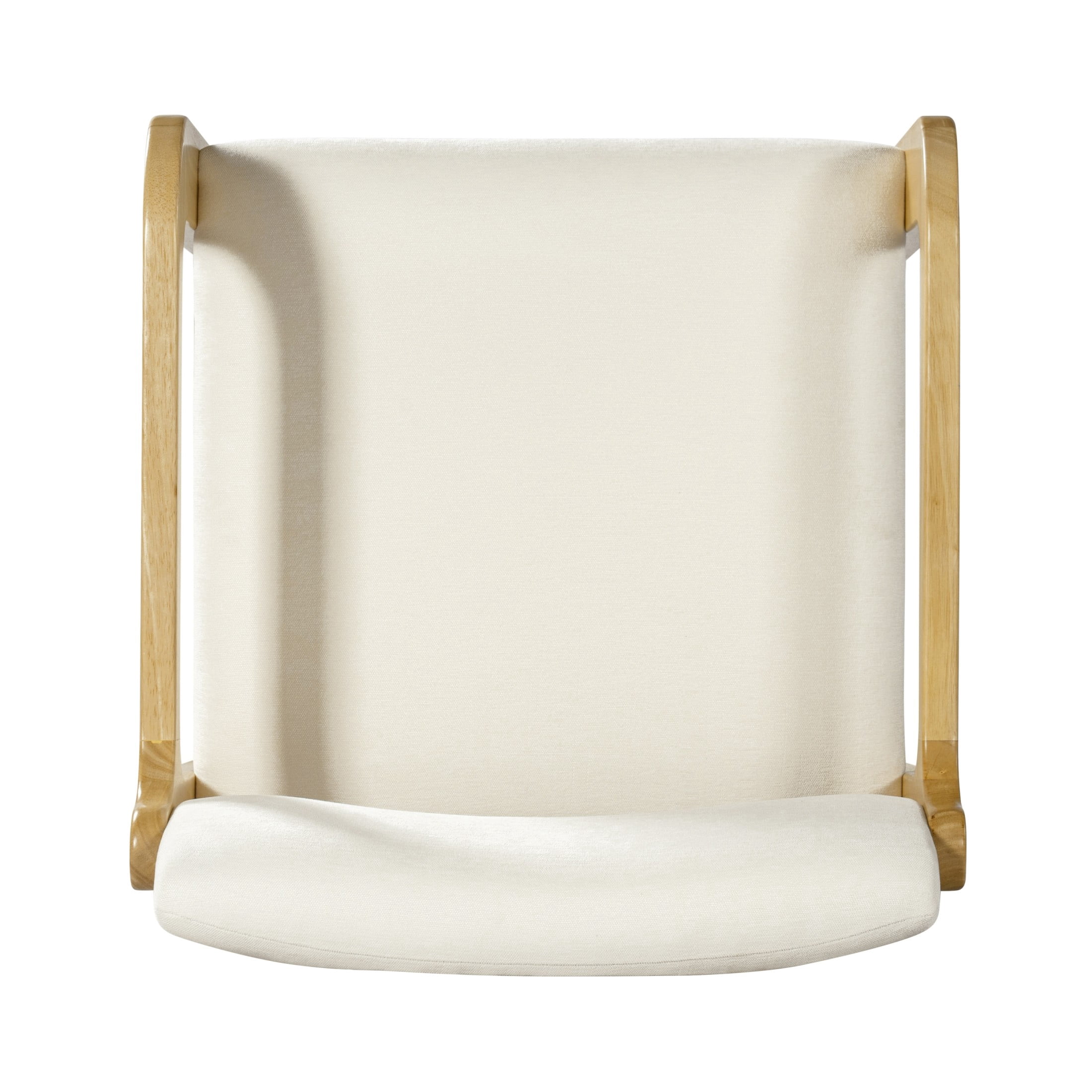 Christopher Knight Home Modern Upholstered Dining Chairs with Wood Frame, Natural+Beige, Set of 2