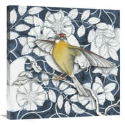 Global Gallery's 'Arts and Crafts Bird Indigo IV' by Elyse DeNeige Stretched Canvas Wall Art