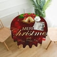 thumbnail image 1 of Nappe de Noël Cloche Boule Rouge Flocon de Neige Ronde 60 x 60 Pouces Nappe Polyester Résistante aux Taches et aux Plis pour Cuisine Salle à Manger Café Fête, 1 of 6
