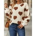 thumbnail image 2 of Sweaters for Women Valentine's Day Heart Printed Pullover Sweaters Warm Fuzzy Crewneck Sweaters Shermie, 2 of 6